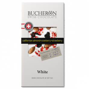 Шоколад Bucheron белый с миндалем, клюквой и клубникой